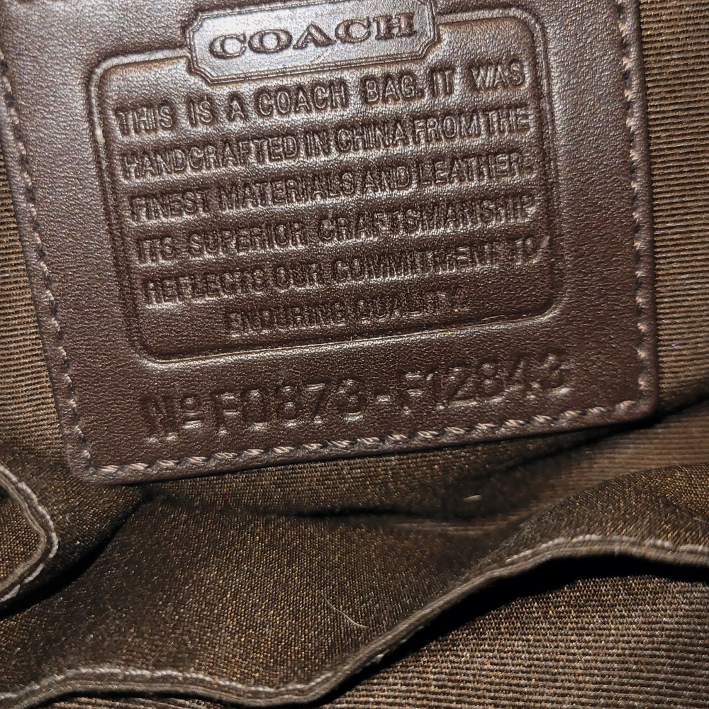 Coach Dark Brown Leather Tag